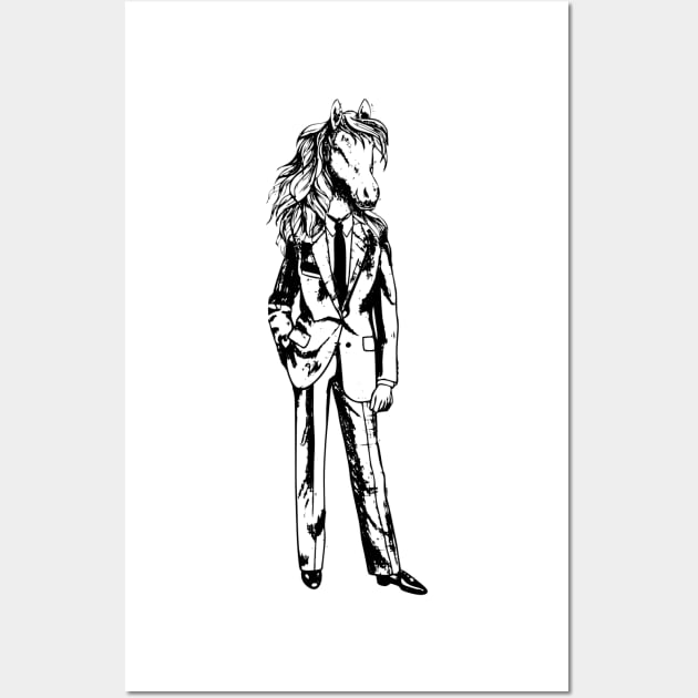 Horse in a suit Wall Art by KwaaiKraai